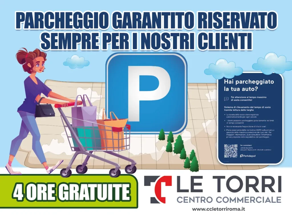 Fino a 4 ore di parcheggio gratuito